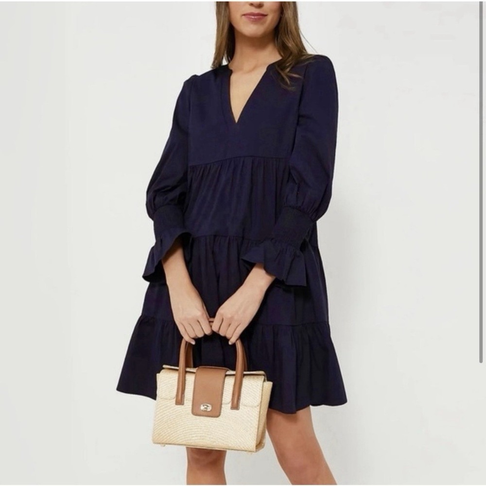 Pomander Place Navy Cotton Poplin Kenzo Dress Size L
